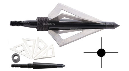 купите Наконечники охотничьи Man-kung MK-4BAL фиксированные, 100 гран, 4 лезвия (3 шт.) в Новосибирске