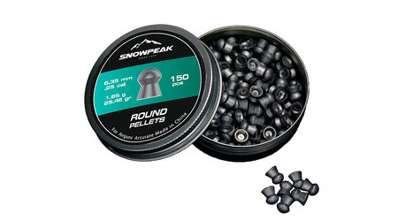 купите Свинцовые пульки для пневматики SnowPeak Round калибр 6.35 мм в Новосибирске