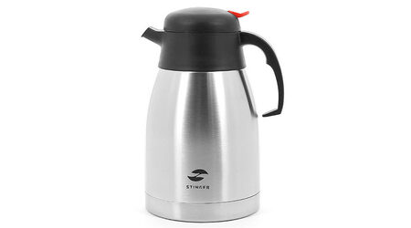 купите Термо-кофейник серебристый c чёрными вставками 1,5 л Stinger HY-CP301-1 в Новосибирске