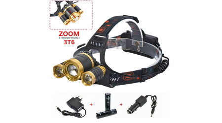 купите Светодиодный налобный фонарь Boruit HL-006 (Cree XML T6 + 2 Q5) 2200 люмен в Новосибирске