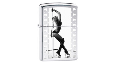 купите Зажигалка Zippo 28448 Stripper Pole High Polish Chrome (зеркальный хром, фото девушки у стрип-шеста) в Новосибирске