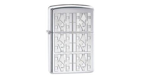 купите Зажигалка Zippo 28624 Playboy Geometric Rabbit Heads High Polish Chrome (зеркальный хром, гравированная текстура с символом Playboy) в Новосибирске